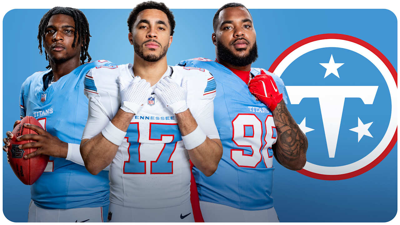 The Tennessee Titans unveil the new look jerseys